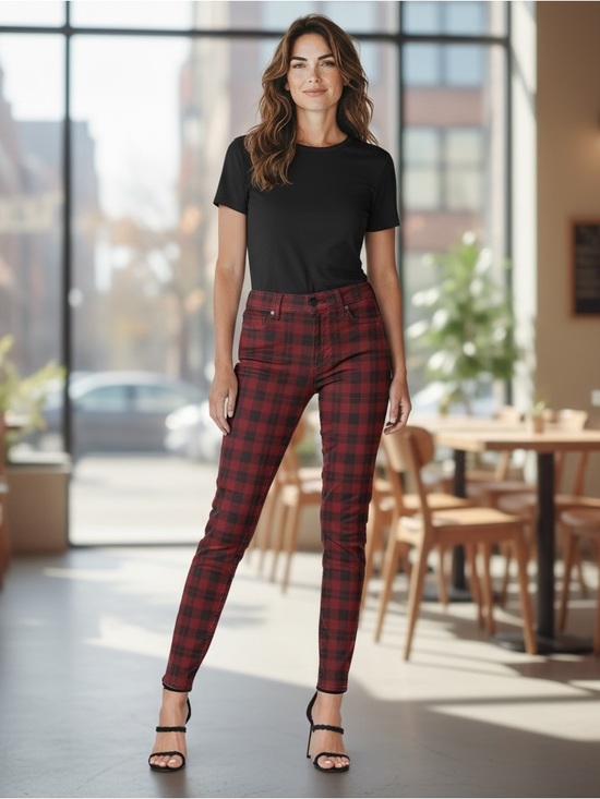 PAIGE Denim - PAIGE Hoxton Tartan Plaid High Waist Skinny Jeans!